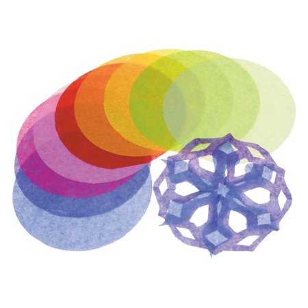 Roylco Tissue Circles, 4in, Assorted Colors, PK1440 R2172